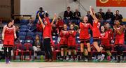 28 January 2018; The Fr Mathews bench react at the final buzzer after the Hula Hoops Senior Women's Cup Final match between Fr Mathews and Meteors at the National Basketball Arena in Tallaght, Dublin. Photo by Eóin Noonan/Sportsfile