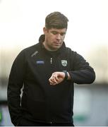 28 January 2018; Kerry manager Eamonn Fitzmaurice looks at his watch during the Allianz Football League Division 1 Round 1 match between Kerry and Donegal at Fitzgerald Stadium in Killarney, Co. Kerry. Photo by Diarmuid Greene/Sportsfile