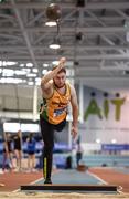 28 January 2018; Seamus McMahon of Shannon AC, Co Clare, competing in U23 Mens 35lb Distance event during the Irish Life Health National Indoor Junior and U23 Championships at Athlone IT in Athlone, County Westmeath. Photo by Sam Barnes/Sportsfile