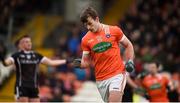 28 January 2018; Ethan Rafferty of Armagh after scoring Armagh's goal during the Allianz Football League Division 3 Round 1 match between Armagh and Sligo at Athletic Grounds in Armagh. Photo by Philip Fitzpatrick/Sportsfile