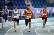 28 January 2018; Ryan O'Leary of Leevale AC, Co Cork, competing in the Junior Mens 200m during the Irish Life Health National Indoor Junior and U23 Championships at Athlone IT in Athlone, County Westmeath. Photo by Sam Barnes/Sportsfile