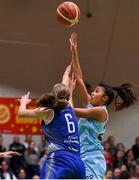 28 January 2018; Alex Masaquel of DCU Mercy in action against Casey Grace of Ambassador UCC Glanmire during the Hula Hoops Women’s National Cup Final match between DCU Mercy and Ambassador UCC Glanmire at the National Basketball Arena in Tallaght, Dublin. Photo by Brendan Moran/Sportsfile