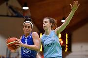 28 January 2018; Grainne Dwyer of Ambassador UCC Glanmire in action against Rachel Huijsdens of DCU Mercy during the Hula Hoops Women’s National Cup Final match between DCU Mercy and Ambassador UCC Glanmire at the National Basketball Arena in Tallaght, Dublin. Photo by Eóin Noonan/Sportsfile