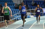 28 January 2018; Nelvin Appiah of Longford AC, Co Longford, competing in the Junior Men 200m during the Irish Life Health National Indoor Junior and U23 Championships at Athlone IT in Athlone, County Westmeath. Photo by Sam Barnes/Sportsfile