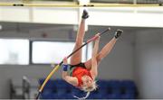 28 January 2018; Ellen McCartney of City of Lisburn AC, Co Antrim, competing in the Junior Women Pole Vault during the Irish Life Health National Indoor Junior and U23 Championships at Athlone IT in Athlone, County Westmeath. Photo by Sam Barnes/Sportsfile