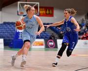 28 January 2018; Aisling Sullivan of DCU Mercy in action against Claire Rockall of Ambassador UCC Glanmire during the Hula Hoops Women’s National Cup Final match between DCU Mercy and Ambassador UCC Glanmire at the National Basketball Arena in Tallaght, Dublin. Photo by Brendan Moran/Sportsfile