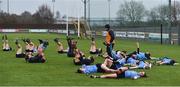28 January 2018; The Dublin squad warm down after the Lidl Ladies Football National League Division 1 Round 1 match between Donegal and Dublin at Letterkenny in Donegal. Photo by Oliver McVeigh/Sportsfile