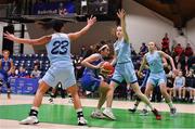 28 January 2018; Grainne Dwyer of Ambassador UCC Glanmire in action against Alex Masaquel, left, and Rachel Huijsdens of DCU Mercy during the Hula Hoops Women’s National Cup Final match between DCU Mercy and Ambassador UCC Glanmire at the National Basketball Arena in Tallaght, Dublin. Photo by Brendan Moran/Sportsfile