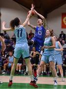 28 January 2018; Adily Martucci of Ambassador UCC Glanmire in action against Rachel Huijsdens, left, and Áine McDonnell of DCU Mercy during the Hula Hoops Women’s National Cup Final match between DCU Mercy and Ambassador UCC Glanmire at the National Basketball Arena in Tallaght, Dublin. Photo by Brendan Moran/Sportsfile