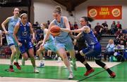 28 January 2018; Bronagh Cassidy-Power of DCU Mercy in action against Grainne Dwyer, left, and Adily Martucci of Ambassador UCC Glanmire during the Hula Hoops Women’s National Cup Final match between DCU Mercy and Ambassador UCC Glanmire at the National Basketball Arena in Tallaght, Dublin. Photo by Brendan Moran/Sportsfile