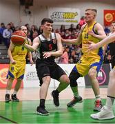 27 January 2018; Dylan Corkery of Ballincollig in action against Daniel Jokubaitis of Keane's Supervalu Killorglin during the Hula Hoops President’s Cup Final match between Ballincollig and Keane’s SuperValu Killorglin at the National Basketball Arena in Tallaght, Dublin. Photo by Brendan Moran/Sportsfile