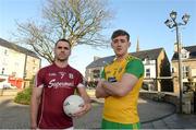 29 January 2018; Cathal Sweeney of Galway, left, and Hugh McFadden of Donegal during the Donegal and Galway Allianz Football League Division 1 Round 2 Media Event at Abbey Hotel, in Donegal. Photo by Oliver McVeigh/Sportsfile