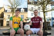 29 January 2018; Hugh McFadden of Donegal, left, and Cathal Sweeney of Galway during the Donegal and Galway Allianz Football League Division 1 Round 2 Media Event at Abbey Hotel, in Donegal. Photo by Oliver McVeigh/Sportsfile