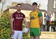 29 January 2018; Cathal Sweeney of Galway, left, and  Hugh McFadden of Donegal during the Donegal and Galway Allianz Football League Division 1 Round 2 Media Event at Abbey Hotel, in Donegal. Photo by Oliver McVeigh/Sportsfile