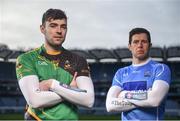 29 January 2018; Andy Glennon of Michael Glaveys, left, and Sean Cavanagh of Moy ahead of the AIB GAA All-Ireland Intermediate Football Club Championship Final taking place at Croke Park this Saturday 3rd February. For exclusive content and behind the scenes action throughout the AIB GAA & Camogie Club Championships follow AIB GAA on Facebook, Twitter, Instagram and Snapchat. Photo by David Fitzgerald/Sportsfile