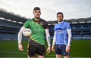 29 January 2018; Andy Glennon of Michael Glaveys, left, and Sean Cavanagh of Moy ahead of the AIB GAA All-Ireland Intermediate Football Club Championship Final taking place at Croke Park this Saturday 3rd February. For exclusive content and behind the scenes action throughout the AIB GAA & Camogie Club Championships follow AIB GAA on Facebook, Twitter, Instagram and Snapchat. Photo by David Fitzgerald/Sportsfile