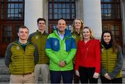 29 January 2018; An Taoiseach, Leo Varadkar congratulated Team Ireland Winter Olympic athletes ahead of their departure for the Pyeongchang Winter Olympics. The Olympic Council of Ireland (OCI) confirmed that five Irish athletes have qualified to represent Team Ireland at the 2018 Winter Olympic Games in PyeongChang, South Korea, from the 9th – 25th February. Team Ireland, who were gathered in Dublin today for a workshop, held jointly by the OCI and Sport Ireland were met by An Taoiseach Leo Varadkar who congratulated them on the achievement of being selected to represent Ireland at the Olympic Games and presented them with their official Team Ireland kit. Pictured is An Taoiseach Leo Varadkar and President of the Olympic Council of Ireland Sarah Keane with athletes, from left, Pat McMillan, Seamus O'Connor, Brendan Newby and Tess Arbez.  Photo by Ramsey Cardy/Sportsfile