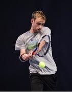 29 January 2018; Irish Davis Cup team member Sam Bothwell in action during a team practice session ahead of their Davis Cup Group 2 tie against Denmark on Saturday 3rd of February. David Lloyd Riverview, in Clonskeagh, Dublin. Photo by Seb Daly/Sportsfile