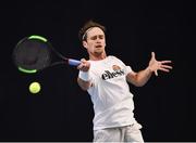 29 January 2018; Irish Davis Cup team member Peter Bothwell in action during a team practice session ahead of their Davis Cup Group 2 tie against Denmark on Saturday 3rd of February. David Lloyd Riverview, in Clonskeagh, Dublin. Photo by Seb Daly/Sportsfile