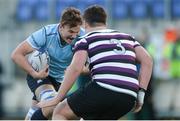 29 January 2018; Jody Booth of St Michael's College in action against Sam McCoy of Terenure College during the Bank of Ireland Leinster Schools Senior Cup Round 1 match between Terenure College and St Michael's College at Donnybrook Stadium, in Dublin.  Photo by Piaras Ó Mídheach/Sportsfile