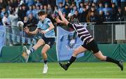 29 January 2018; Jay Barron of St Michael's College in action against Conor Shenton of Terenure College during the Bank of Ireland Leinster Schools Senior Cup Round 1 match between Terenure College and St Michael's College at Donnybrook Stadium, in Dublin.  Photo by Darragh McCrohan/Sportsfile