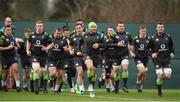 30 January 2018; Team captain Rory Best leads the team during Ireland rugby squad training  at Carton House in Maynooth, Co Kildare. Photo by Matt Browne/Sportsfile