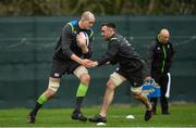 30 January 2018; Devin Toner, left, and Jack Conan during Ireland rugby squad training at Carton House in Maynooth, Co Kildare. Photo by Ramsey Cardy/Sportsfile