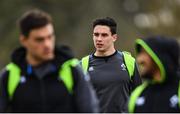 30 January 2018; Joey Carbery arrives for Ireland rugby squad training at Carton House in Maynooth, Co Kildare. Photo by Ramsey Cardy/Sportsfile