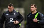 30 January 2018; Jack Conan, left, and CJ Stander arrive for Ireland rugby squad training at Carton House in Maynooth, Co Kildare. Photo by Ramsey Cardy/Sportsfile