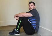 30 January 2018; Robbie Henshaw poses for a portrait following an Ireland rugby press conference at Carton House in Maynooth, Co Kildare. Photo by Ramsey Cardy/Sportsfile