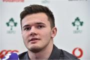 30 January 2018; Jacob Stockdale during an Ireland rugby squad press conference at Carton House in Maynooth, Co Kildare. Photo by Matt Browne/Sportsfile