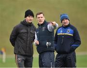 30 January 2018; University of Limerick manager Brian Carson, centre, with coaches Fergal O'Brien, left, and Diarmuid Mullins, right, prior to the Electric Ireland HE GAA Sigerson Cup Round 1 match between University of Limerick and Cork Institute of Technology at University of Limerick in Limerick. Photo by Seb Daly/Sportsfile