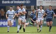 30 January 2018; Michael McGagh of Blackrock College is tackled by Max Mellett of Castleknock College during the Bank of Ireland Leinster Schools Senior Cup Round 1 match between Blackrock College and Castleknock College at Donnybrook Stadium in Dublin. Photo by David Fitzgerald/Sportsfile