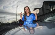 30 January 2018; Dublin hurler Eimear McCarthy was in Parnell Park to kick off the 2018 Dublin GAA Season with team sponsor’s AIG Insurance. To celebrate the new year, AIG revealed details of their latest car insurance deal, offering 20% off car insurance to new customers. For more info call 1890 50 27 27 or log on to www.aig.ie/dubs. Parnell Park, Dublin. Photo by David Fitzgerald/Sportsfile