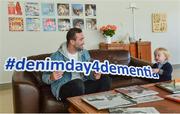 31 January 2018; The Alzheimer Society of Ireland Ambassador Dave Kearney in attendance at the Denim Day for Dementia fundraising campaign launch. Denim Day for Dementia will take place on Friday, March 9th to help support the 55,000 people living with dementia and their careers in Ireland today. Denim Day for Dementia campaign is asking everyone from around Ireland to wear their denims to crèche, primary school and secondary school or to their place of work on the day and donate just €2 to support people living with dementia. Professional rugby player Dave Kearney has been an official ambassador for the ASI since 2017. Members of the public can order their Denim Day for Dementia Pack by registering online at www.alzheimer.ie or by contacting the fundraising team on (01) 207 3816. Pictured is Dave Kearney with George McConnell, 18 months old, from Stillorgan in Dublin. ASI HQ in Dublin. Photo by Piaras Ó Mídheach/Sportsfile