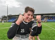 31 January 2018; Luke Rigney of Newbridge College celebrates following his side's victory during the Bank of Ireland Leinster Schools Senior Cup Round 1 match between Newbridge College and Presentation College Bray at Donnybrook Stadium in Dublin. Photo by Seb Daly/Sportsfile
