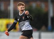 31 January 2018; Luke Maloney of Newbridge College celebrates after kicking a conversion during the Bank of Ireland Leinster Schools Senior Cup Round 1 match between Newbridge College and Presentation College Bray at Donnybrook Stadium in Dublin. Photo by Seb Daly/Sportsfile
