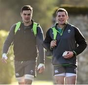 1 February 2018; CJ Stander, right, and Quinn Roux arrive to Ireland rugby squad training at Carton House in Maynooth, Co Kildare. Photo by David Fitzgerald/Sportsfile