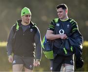 1 February 2018; James Ryan, right, and Ultan Dillane arrive to Ireland rugby squad training at Carton House in Maynooth, Co Kildare. Photo by David Fitzgerald/Sportsfile