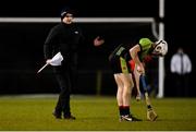 1 February 2018; Linesman Killian Jones with Martin Kavanagh of IT Carlow during the Electric Ireland HE GAA Fitzgibbon Cup Group D Round 3 match between Trinity College Dublin and IT Carlow at Trinity Sports Grounds, Santry Avenue, in Dublin. Photo by Piaras Ó Mídheach/Sportsfile