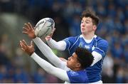 2 February 2018; Tim MacMahon of St Mary's College is tackled by Zane McClatchie Ombima of St Andrew's College during the Bank of Ireland Leinster Schools Senior Cup Round 1 match between St Mary's College and St Andrew's College at Donnybrook Stadium in Dublin. Photo by Daire Brennan/Sportsfile