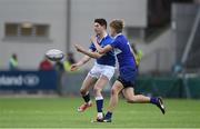 2 February 2018; Ruairí Shields of St Mary's College is tackled by Luke Hoade of St Andrew's College during the Bank of Ireland Leinster Schools Senior Cup Round 1 match between St Mary's College and St Andrew's College at Donnybrook Stadium in Dublin. Photo by Daire Brennan/Sportsfile