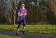 3 February 2018; Sophie Duggan age 11 from Corbally, Limerick pictured at the Limerick parkrun where Vhi hosted a special event to celebrate their partnership with parkrun Ireland. Vhi ambassador and Olympian David Gillick was on hand to lead the warm up for parkrun participants before completing the 5km free event. Parkrunners enjoyed refreshments post event at the Vhi Relaxation Area where a physiotherapist took participants through a post event stretching routine. parkrun in partnership with Vhi support local communities in organising free, weekly, timed 5k runs every Saturday at 9.30am. To register for a parkrun near you visit www.parkrun.ie. Photo by Eóin Noonan/Sportsfile