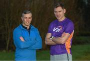 3 February 2018; Vhi ambassador and Olympian David Gillick with former Munster rugby player and physiotherapist Ian Dowling at the Limerick parkrun where Vhi hosted a special event to celebrate their partnership with parkrun Ireland. Vhi ambassador and Olympian David Gillick was on hand to lead the warm up for parkrun participants before completing the 5km free event. Parkrunners enjoyed refreshments post event at the Vhi Relaxation Area where a physiotherapist took participants through a post event stretching routine. parkrun in partnership with Vhi support local communities in organising free, weekly, timed 5k runs every Saturday at 9.30am. To register for a parkrun near you visit www.parkrun.ie. Photo by Eóin Noonan/Sportsfile
