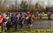 3 February 2018; Vhi ambassador and Olympian David Gillick warming up with parkrun participants ahead of the Limerick parkrun where Vhi hosted a special event to celebrate their partnership with parkrun Ireland. Vhi ambassador and Olympian David Gillick was on hand to lead the warm up for parkrun participants before completing the 5km free event. Parkrunners enjoyed refreshments post event at the Vhi Relaxation Area where a physiotherapist took participants through a post event stretching routine. parkrun in partnership with Vhi support local communities in organising free, weekly, timed 5k runs every Saturday at 9.30am. To register for a parkrun near you visit www.parkrun.ie. Photo by Eóin Noonan/Sportsfile
