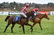 3 February 2018; Ordinary World, with Davy Russell up, stumble after jumping the last fence but manages to regain control of the horse before going up the home straight during the Coral Dublin Steeplechase during Day 1 of the Dublin Racing Festival at Leopardstown Racecourse in Leopardstown, Dublin. Photo by David Fitzgerald/Sportsfile