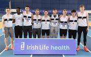 3 February 2018; The Donore Harriers AC Team, Co Dublin, after finishing third in the men's competition at the Irish Life Health National Indoor League Finals at the National Indoor Arena in Abbotstown, Dublin. Photo by Sam Barnes/Sportsfile