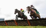 3 February 2018; Supasundae, with Robbie Power up, left, jump the last ahead of Faugheen, with Paul Townend up, on their way to winning the BHP Insurance Irish Champion Hurdle during Day 1 of the Dublin Racing Festival at Leopardstown Racecourse in Leopardstown, Dublin. Photo by David Fitzgerald/Sportsfile