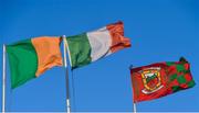 3 February 2018; A general view of the county flags of Kerry and Mayo and the Irish tricolour prior to the Allianz Football League Division 1 Round 2 match between Mayo and Kerry at Elverys MacHale Park in Castlebar, County Mayo Photo by Seb Daly/Sportsfile