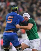 3 February 2018; Rory Best of Ireland tussles with Seb Vahaamahina of France during the NatWest Six Nations Rugby Championship match between France and Ireland at the Stade de France in Paris, France. Photo by Ramsey Cardy/Sportsfile